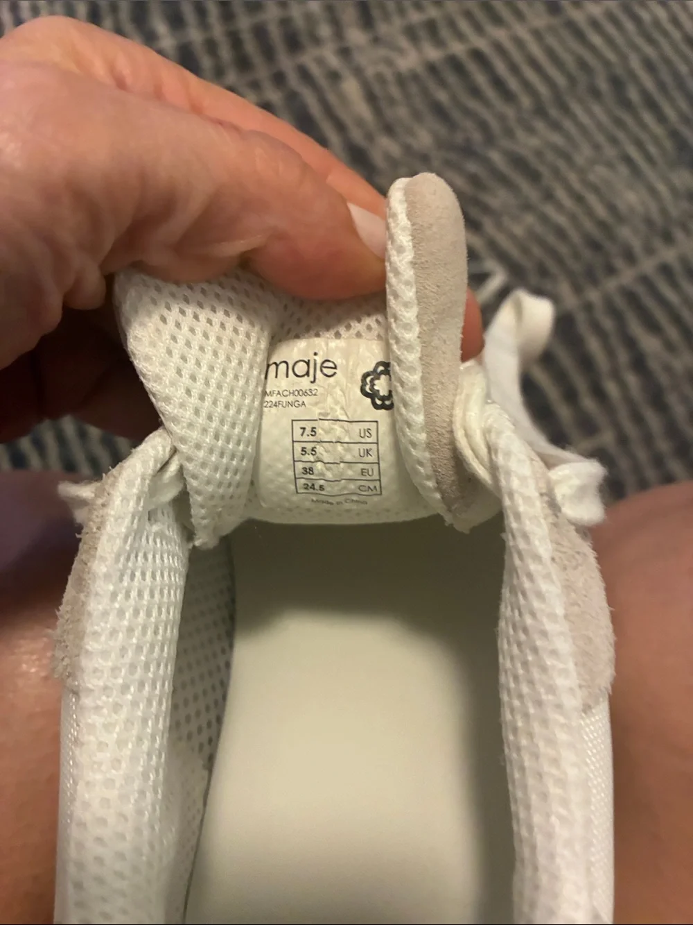 Maje Kids Cream & Tan Mesh Lace-Up Sneakers